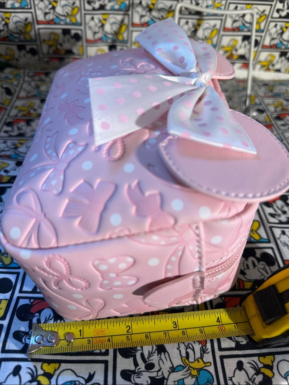 Loungefly Minnie Mouse Pink Makeup Bag With Bows Ears NWT 2025 - Picture 10 of 10